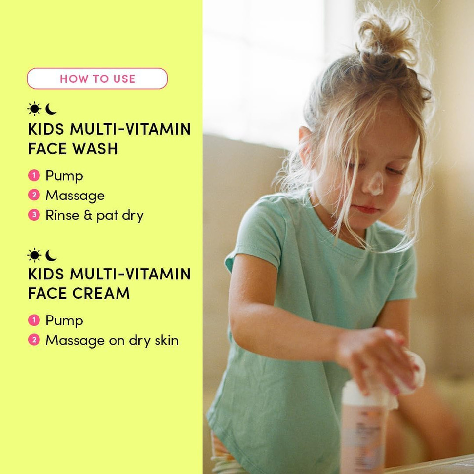Evereden Kids Happy Face Duo (Cool Peach) - Multi-Vitamin Face Wash & Face Cream Set - Clean & Vegan Skin Care for Kids 3+ - Moisturizing, Nourishing, & Protective Skin Care Set