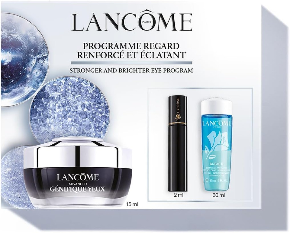 Lancôme, Advanced Génifique Eye Cream Set, For Stronger, Brighter Eyes & Volumised Lashes, Featuring Eye Cream 15ml, Mascara 2ml & Cleanser 30ml