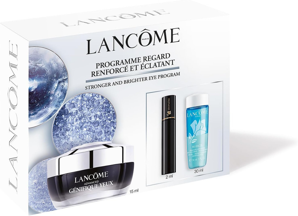 Lancôme, Advanced Génifique Eye Cream Set, For Stronger, Brighter Eyes & Volumised Lashes, Featuring Eye Cream 15ml, Mascara 2ml & Cleanser 30ml