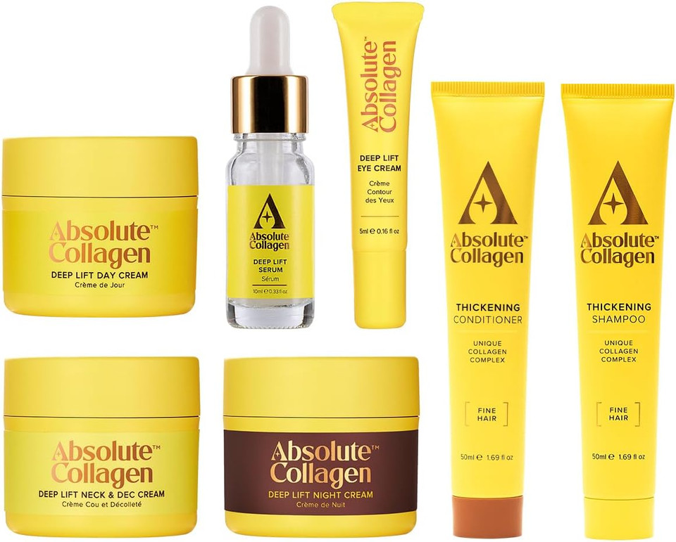 Absolute Collagen - Firmer & Fuller Travel Set  Deep Lift Skincare + Collagen Complex Haircare Minis in Luxury Travel Bag