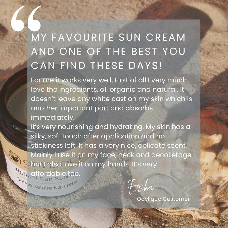 Odylique Natural Sunscreen SPF30 2ml Sample | Vegan & Cruelty-Free | Broad Spectrum UVA + UVB Protection | For Face & Body