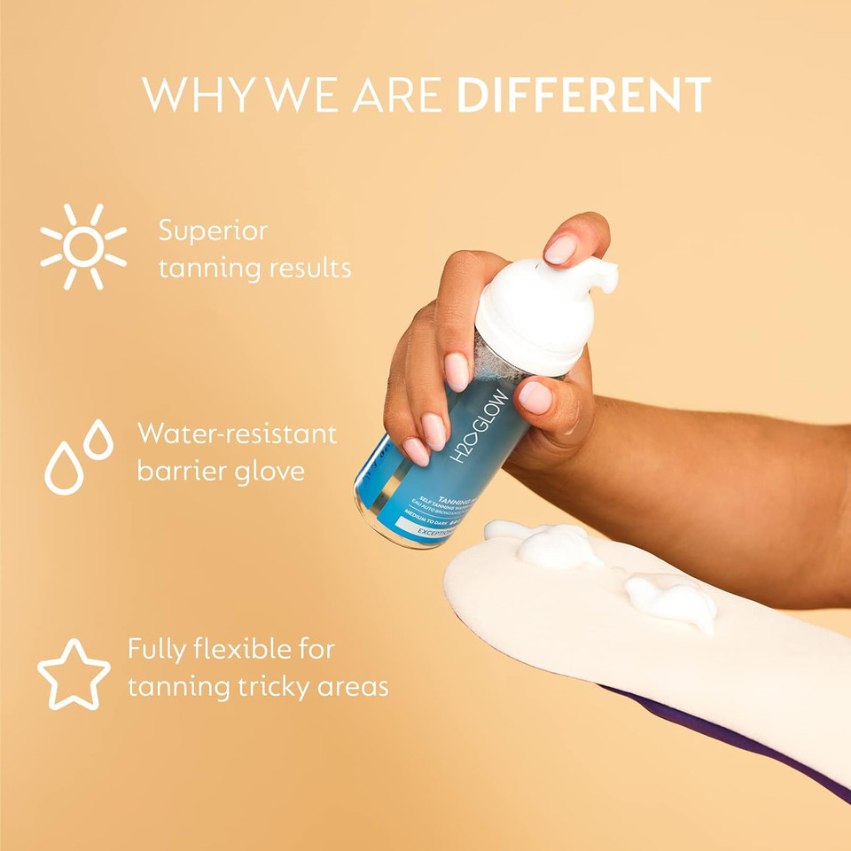 He-Shi Ultra Smooth Reusable Tanning Mitt - Washable Fake Tan Applicator Mitt - Self Tanning Applicator - Tanning Glove for No Streak Tanning