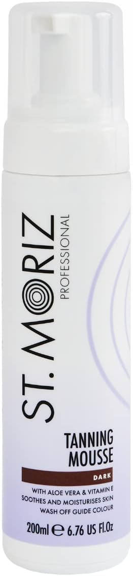 St. Moriz Professional Dark Self Tanner Mousse - Sunless Instant Self Tanning Foam for a Deep, Natural Looking Fake Tan - Moisturizing Tanning Foam  With Aloe Vera & Vitamin E (200ml)