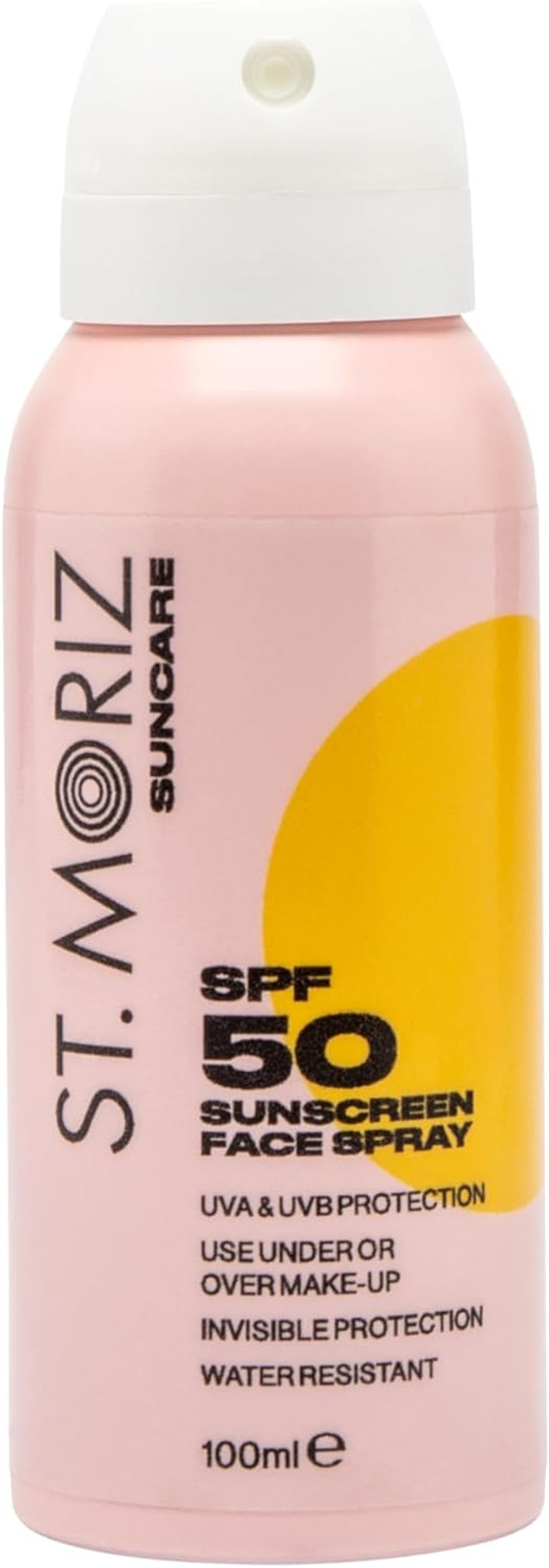 St Moriz Suncare SPF 50 Sunscreen Face Spray | UVA & UVB Invisible Protection SPF 50 Sun Protection Face Mist with Vitamin E | Wear Under or Over Makeup | Dermatologically Tested | Vegan | 100ml
