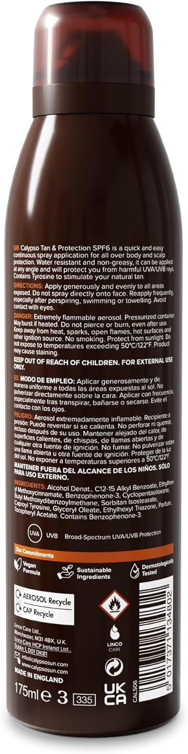 Calypso Tanning and Protection Spray SPF6