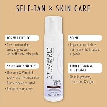 St Moriz Professional Extra Large Instant Tanning Mousse in Dark | Fast Drying Vegan Fake Tan | With Aloe Vera & Vitamin E | With Guide Colour For Streak Free Deep Bronzed Glow | Cruelty Free | 300ml