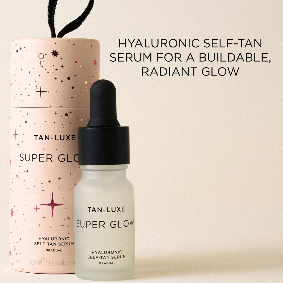 Tan-Luxe Super Glow Bauble Limited Edition Gift Set Containing Travel Size Gradual Facial Self-Tan Serum with Hyaluronic Acid, 10ml