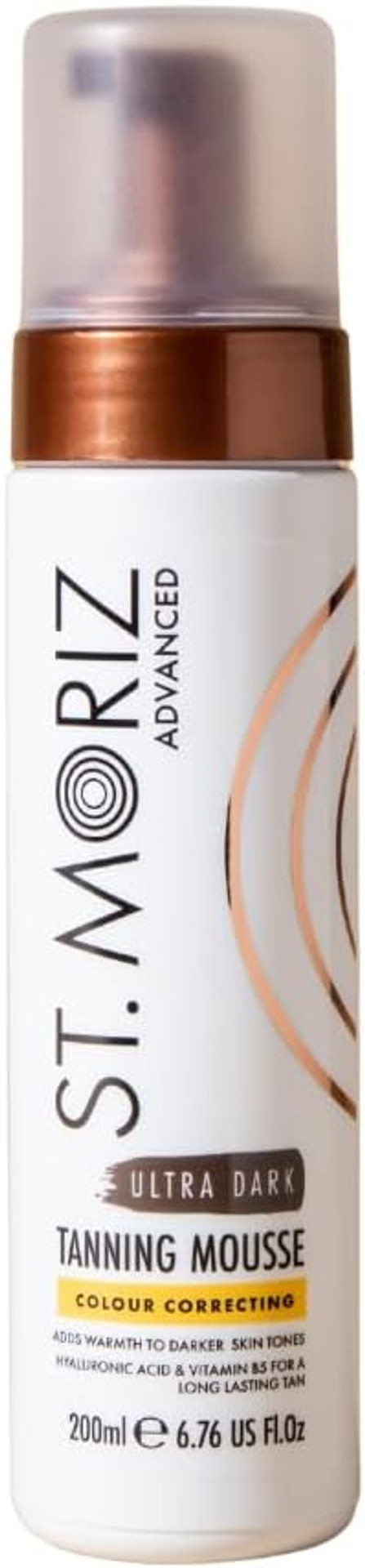 St Moriz Advanced Colour Correcting Tanning Mousse in Ultra Dark | With Hyaluronic Acid, Vitamin B5 & Advanced Skin Care Benefits | Adds Warmth To Deep Skin Tones | Fast-Drying Vegan Fake Tan | 200ml St Moriz Advanced Colour Correcting Tanning Mousse in Ultra Dark | With Hyaluronic Acid, Vitamin B5 & Advanced Skin Care Benefits | Adds Warmth To Deep Skin Tones | Fast-Drying Vegan Fake Tan | 200ml
