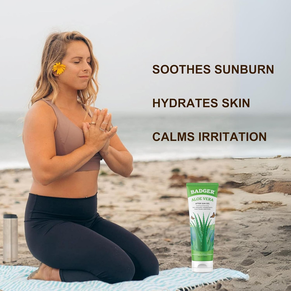 Badger Aloe Vera Gel | Organic & Vegan | Soothes And Hydrates Skin (118 ml)