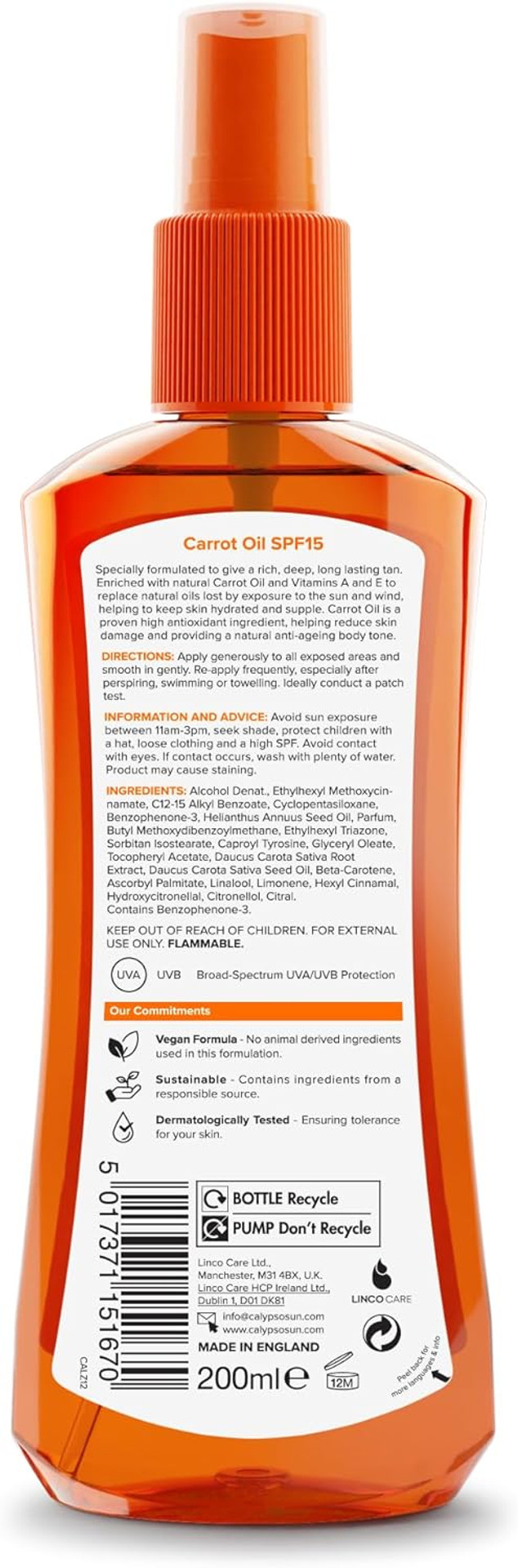 Calypso Carrot Oil with Tan Extender SPF2