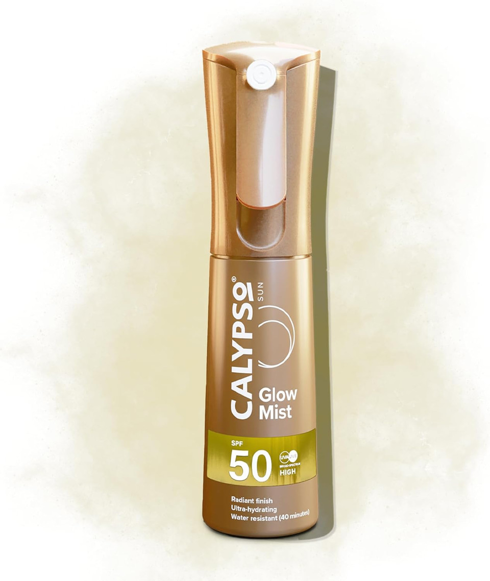 Calypso Glow Mist SPF50 | Radiant Skin Glow Finish, Protective Sun Spray, Water Resistant, Non Sticky Transparent Sunscreen, High UVA & UVB Protection, 100ml