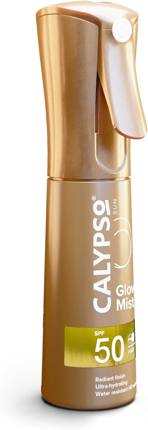 Calypso Glow Mist SPF50 | Radiant Skin Glow Finish, Protective Sun Spray, Water Resistant, Non Sticky Transparent Sunscreen, High UVA & UVB Protection, 100ml