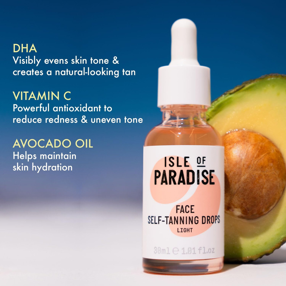Isle of Paradise Self Tanning Face Drops Light (10 ml) Add Self Tanning Drops to Skin Care Natural Ingredients & Vegan Isle of Paradise Self Tanning Face Drops Light (10 ml) Add Self Tanning Drops to Skin Care Natural Ingredients & Vegan