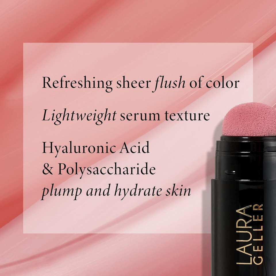 Laura Geller New York Serum Blush Tint, Lightweight Liquid Blush For Cheeks, Weightless Watercolor Sheer Finish, Practical Pink01 Practical Pink