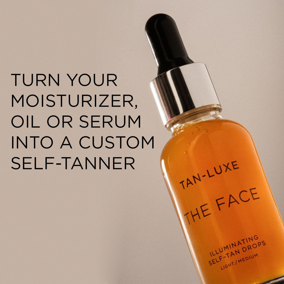 TAN-LUXE THE FACE Self-Tan Drops, Add Tanning Drops to Skin Care for Custom Face Tan, Cruelty Free & Vegan