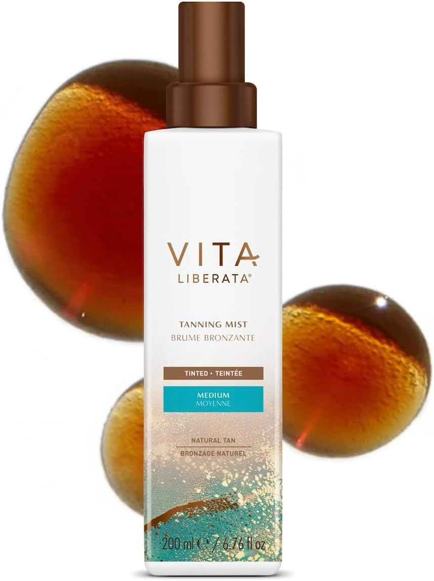 Vita Liberata Tanning Mist - Medium - Tinted, Natural Looking Tan Designed for Face & Body, Quick Drying Formula, Formulated with Organic Glycerin & Cucumber Extract, 50ml