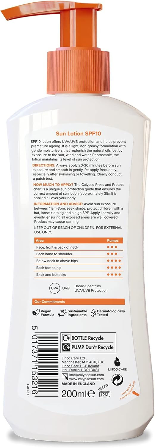Calypso Press & Protect Sun Lotion | SPF 10 | 200ml