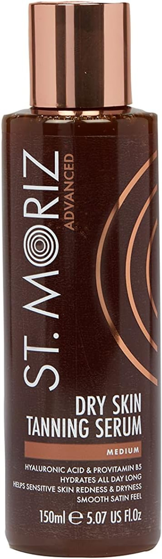 St Moriz Advanced Dry Skin Gradual Tanning Serum in Medium | Gradual Vegan Fake Tan Serum with Hyaluronic Acid & Vitamin B5 for Extra Hydration | Dermatologically Tested & Cruelty Free | 150ml