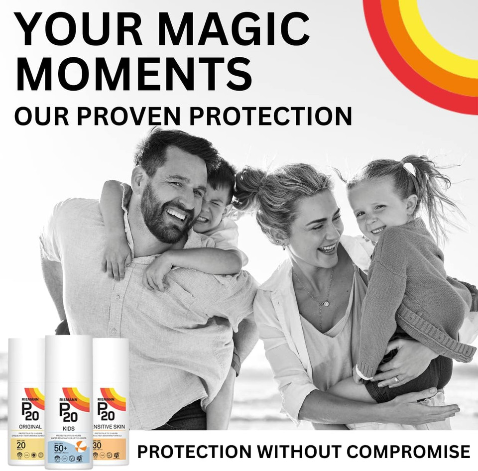 Riemann P20 Sunscreen SPF50 Multi-angle Spray 150ml | Long Lasting UVA & UVB Protection for up to 10 hours | Highly Water Resistant