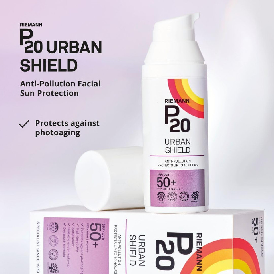 RIEMANN P20 Urban Shield SPF50+ FACE 50g UV Protection Cream, Anti-Pollution, Up To 10 Hours Protection, High Performance UVA-PF Protection Securing Skin Against Future Damage
