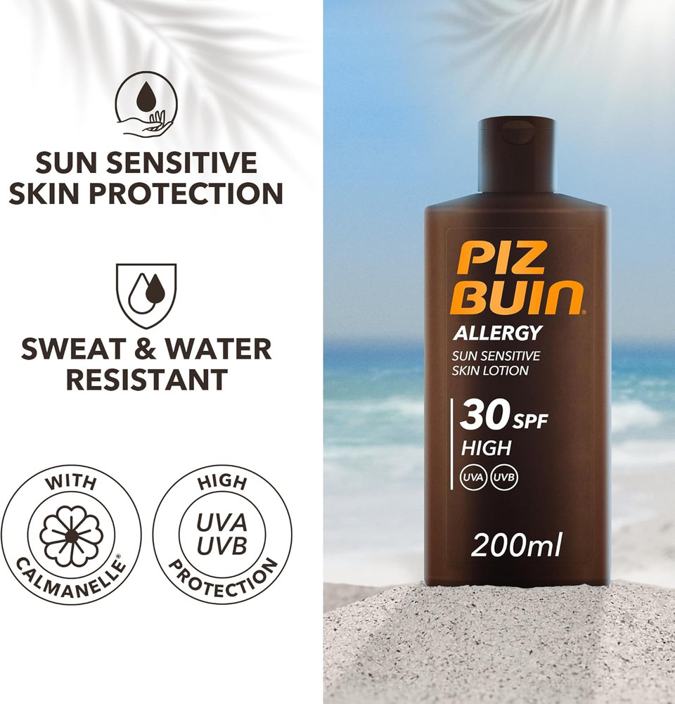 Piz Buin Allergy Lotion SPF 15 Medium, 200ml (Pack of 2)