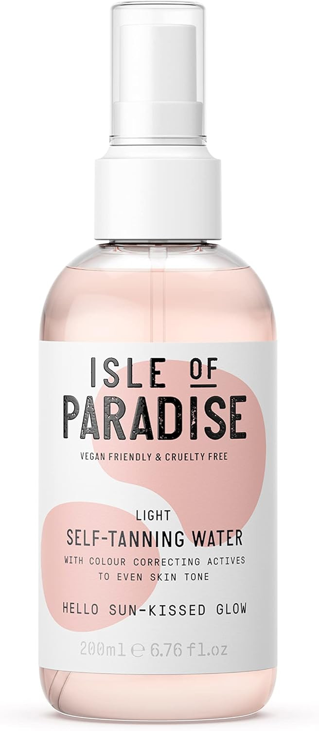 Isle of Paradise Self Tan Water Light (200 ml) Hydrating Self Tanning Water Natural Ingredients & Vegan