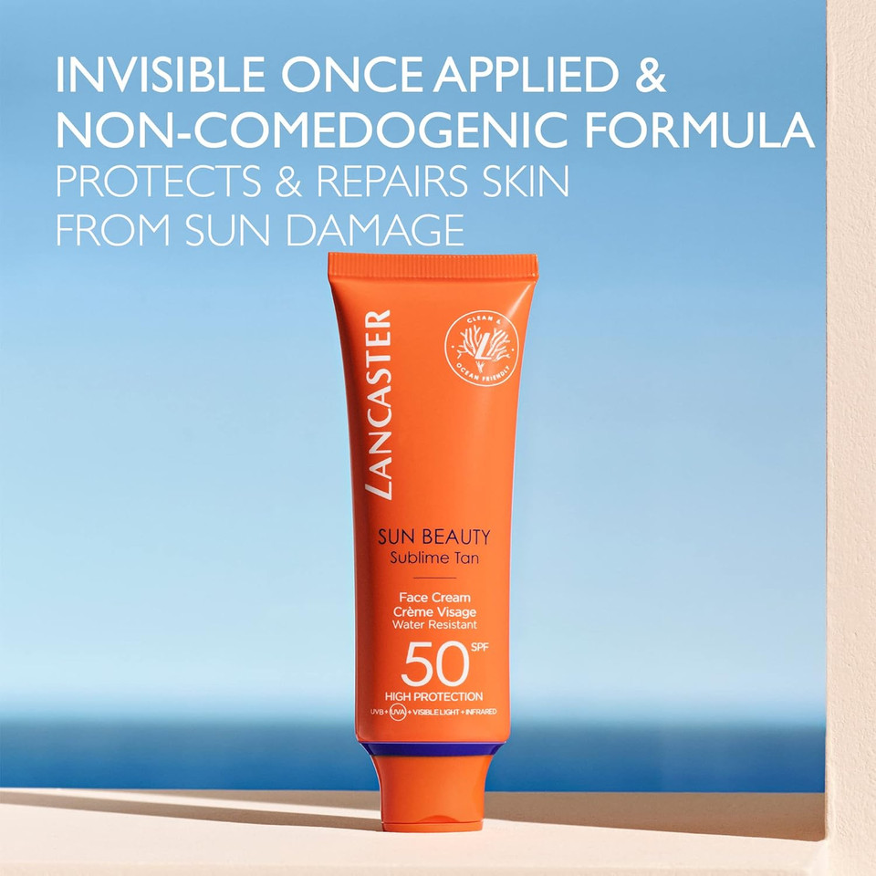 Lancaster Sun Beauty Face Cream SPF50 50ml, Photoaging Control, Broad Spectrum Sun Protection, High Protection With Full Light Technology, Water and Sweat Resistant, Clean Formula