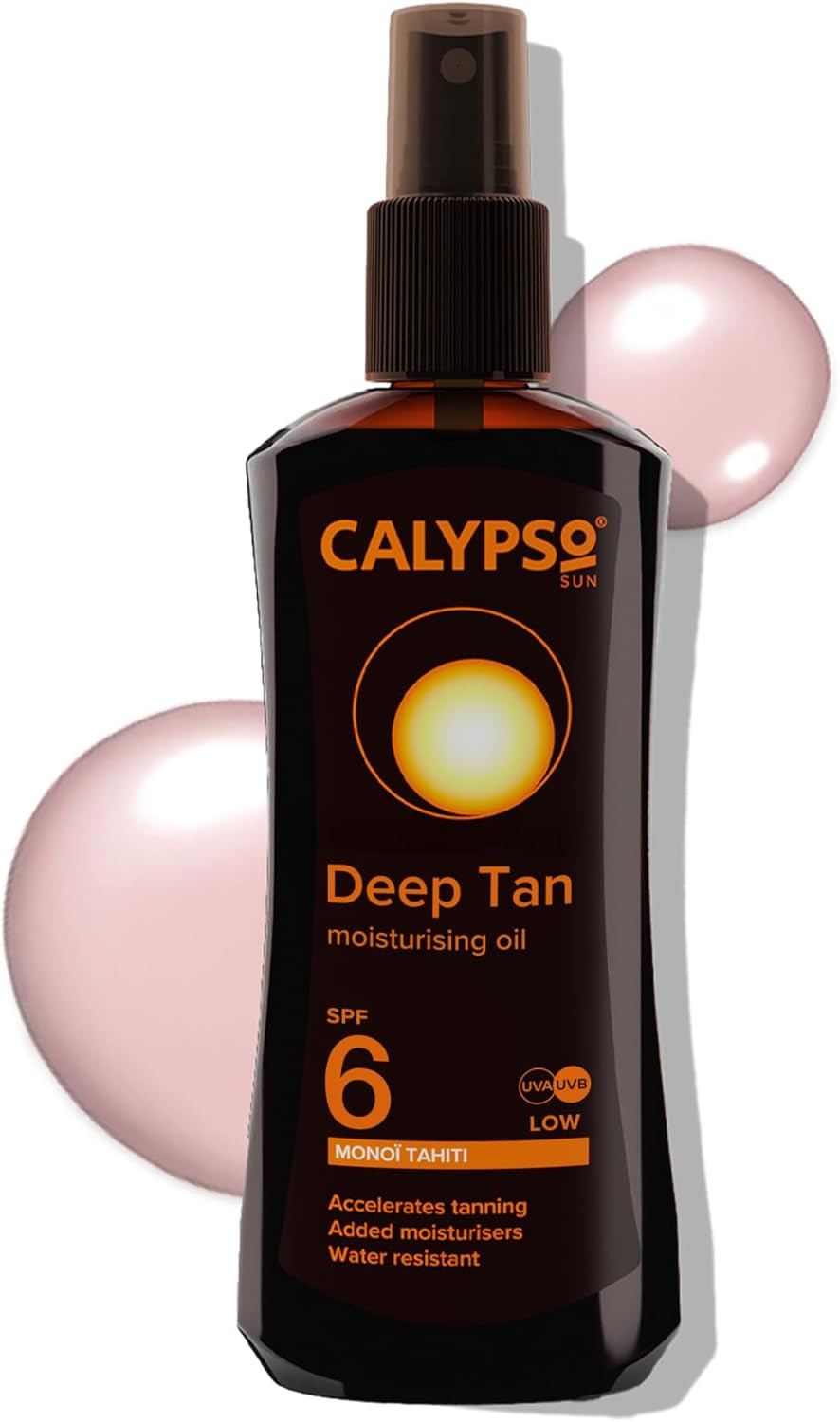 Calypso Deep Tanning Oil Spray SPF6 Monoi Tahiti (Pack of 2)
