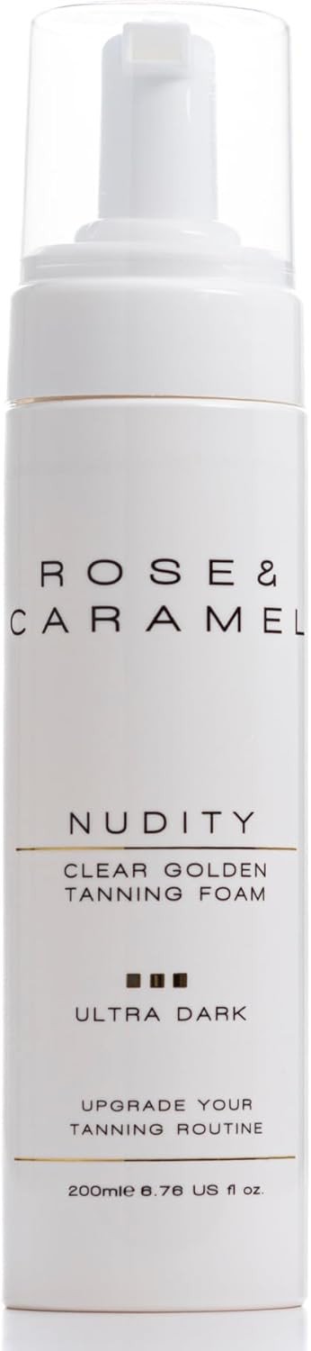 Rose & Caramel Nudity Clear Self Tanning Mousse 200ml. Clear Self Tanner, Skinkissed Golden Tan