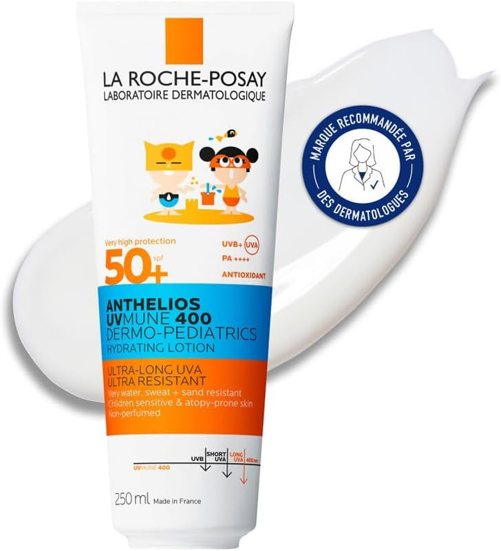 La Roche-Posay Anthelios UVMune 400 Dermo-Pediatrics Hydrating Lotion SPF50+ 250ml Kids sun screen for Children's Sensitive Skin