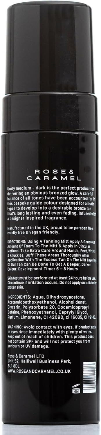 Rose & Caramel Unity Unisex Universal Self Tanning Mousse (Medium Dark)