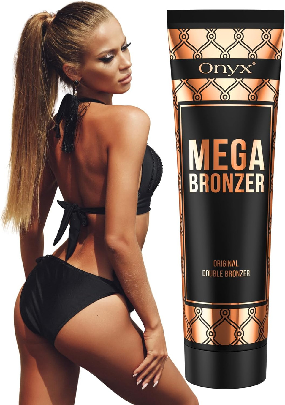 Onyx Mega Bronzer Sunbed Cream | Ultra Dark Tanning Bronzer for Indoor Sunbeds | Hydrating Tanner with Moisturising Care | Deep Even Skin Tone, Long-Lasting Colour, and Streak-Free Results