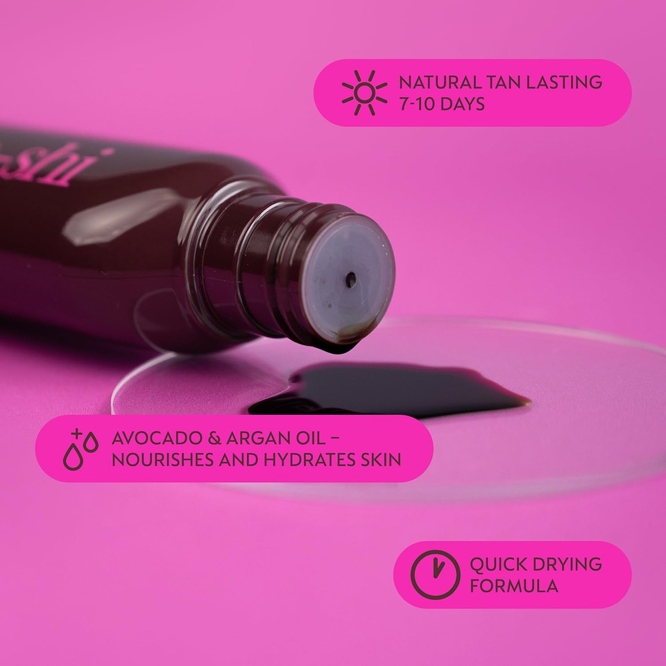 He-Shi Rapid 1 Hour Liquid Tan - Instant Self Tan - 1 Hour Express Fake Tan Lotion - Quick Dry Formula, Natural Ingredients - Vegan & Cruelty Free - Self Tan Lotion for Body & Face (150ml) He-Shi Rapid 1 Hour Liquid Tan - Instant Self Tan - 1 Hour Express Fake Tan Lotion - Quick Dry Formula, Natural Ingredients - Vegan & Cruelty Free - Self Tan Lotion for Body & Face (150ml)