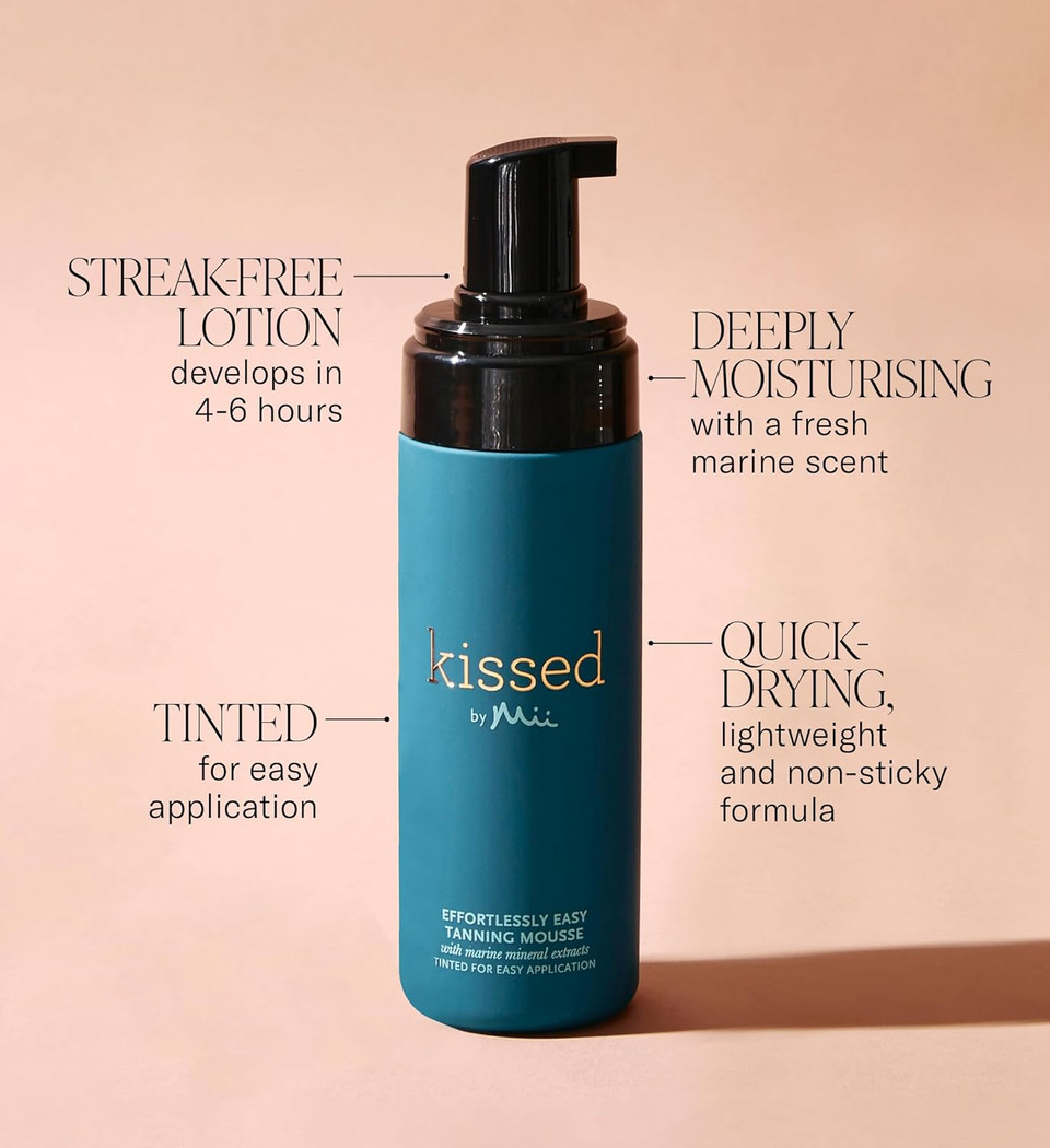 Mii Cosmetics | Kissed Effortlessly Easy Tanning Mousse | Hydrates Skin & Offers Flawless, Streak-Free Tanning | Light, 150ml Mii Cosmetics | Kissed Effortlessly Easy Tanning Mousse | Hydrates Skin & Offers Flawless, Streak-Free Tanning | Light, 150ml