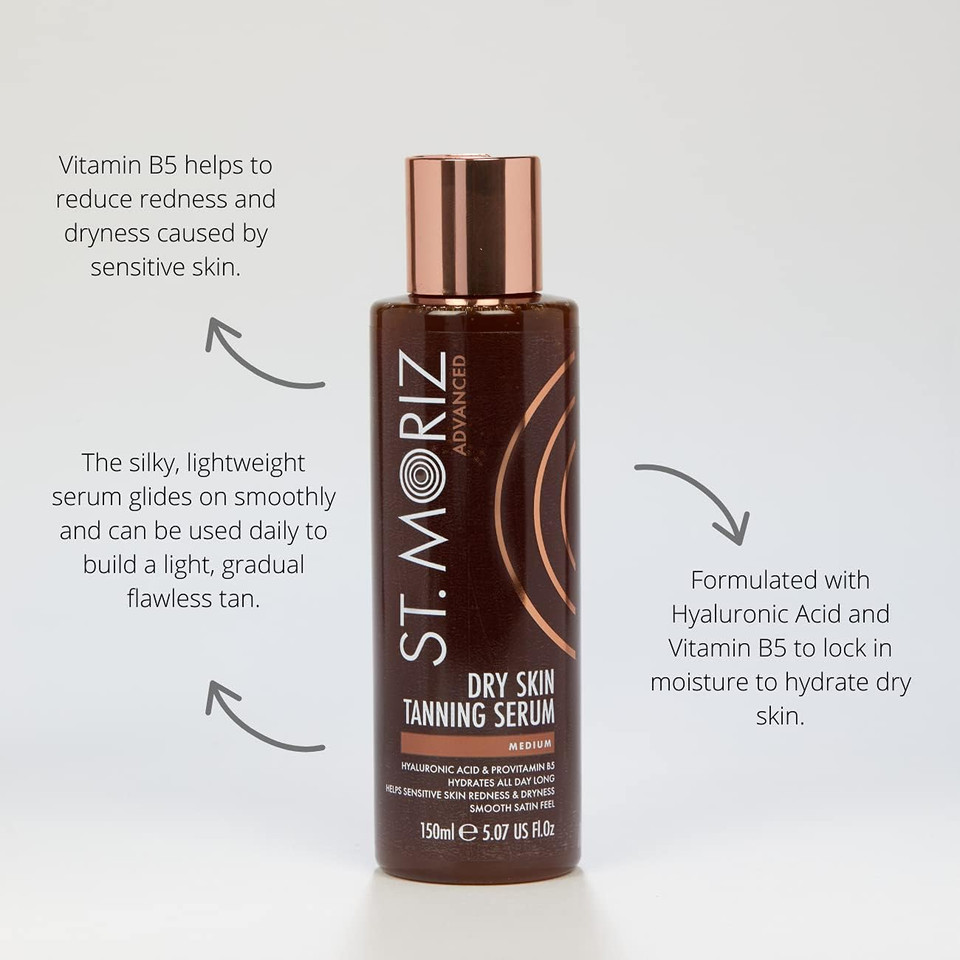 St Moriz Advanced Oily Skin Gradual Tanning Serum in Medium | Gradual Vegan Fake Tan Serum with Hyaluronic Acid | Balances Oily Skin & Calms Redness | Dermatologically Tested & Cruelty Free | 150ml