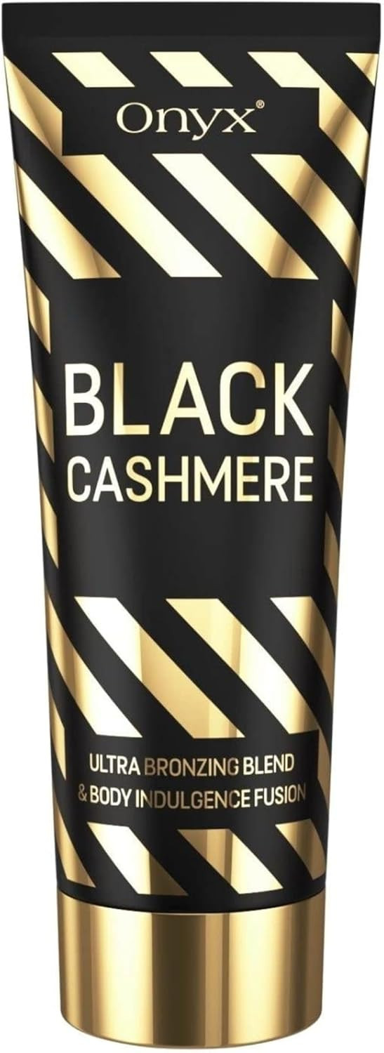 Onyx Black Cashmere Sunbed Cream | Dark Tanning Accelerator with Bronzer | Indoor & Outdoor Lotion Deep Golden Results | Ultra Smooth Finish & Long-Lasting Glow | Nourishing for Even, Streak-Free Tan