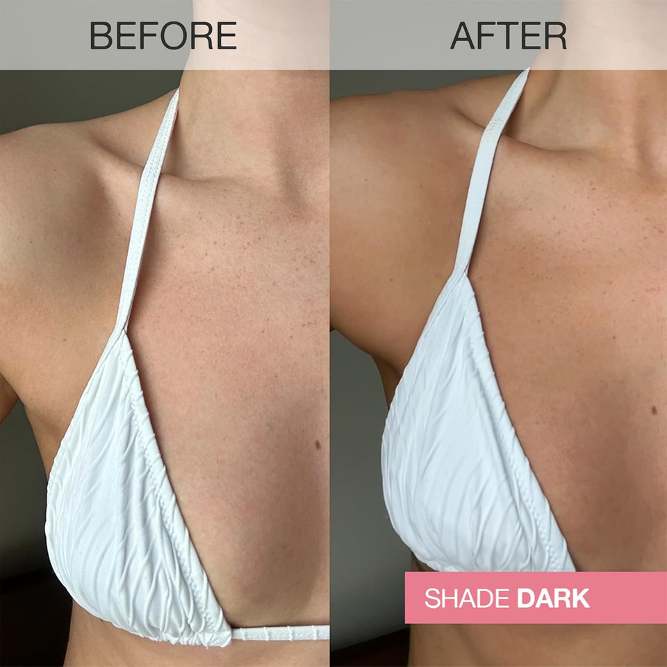 Bare by Vogue Self Tanning Foam for Face & Body - Lightweight, Streak-Free Application - Natural-Looking Tan Enriched with Skin-Nourishing Ingredients - Ideal for All Skin Types, 150ml (Dark)