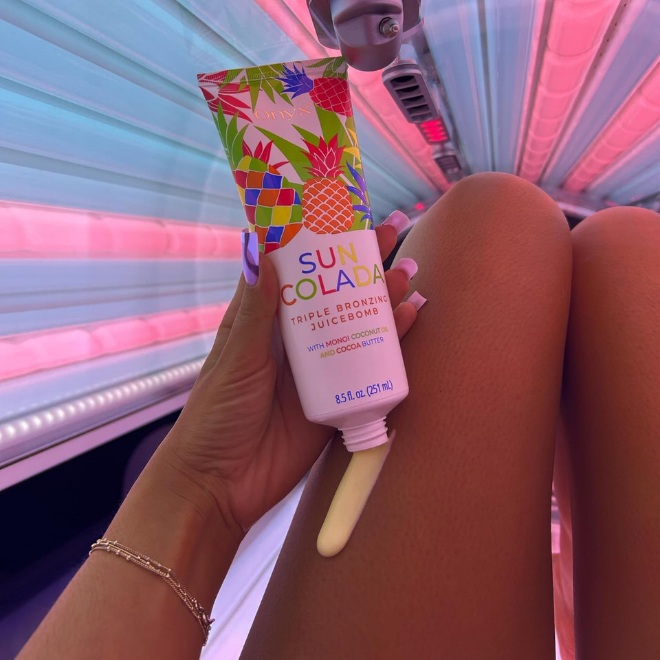 Onyx Suncolada Sunbed Cream | Deep Tan Bronzer & Accelerator for Smooth, Streak Free Finish | Outdoor & Indoor Lotion Enhancer | Moisturising Formula for Long Lasting Results