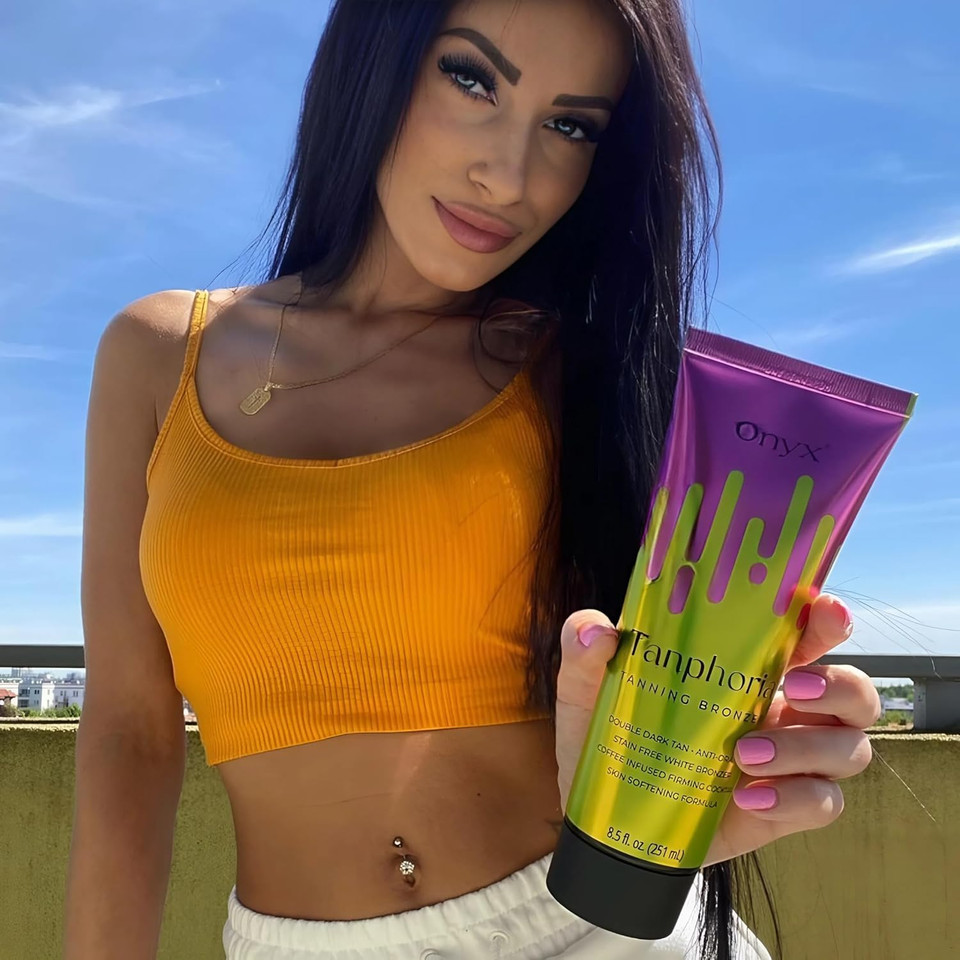 Onyx Tanphoria Sunbed Cream with Bronzer | Tanning Accelerator for Dark Tan | Indoor & Outdoor Sunbed Lotion | Gradual Bronzing for Deep Golden Results | Streak-Free & Long-Lasting Tanning Formula