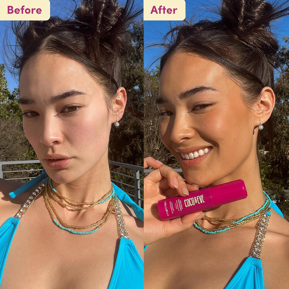 Coco & Eve Anti-Aging Tanning Serum - Face tanner with Skincare Actives for Gradual, Hydrating Glow. Natural Self Tanning Bronzer, with Niacinamide & Antioxidants for Healthy Glowing Skin (30ml)