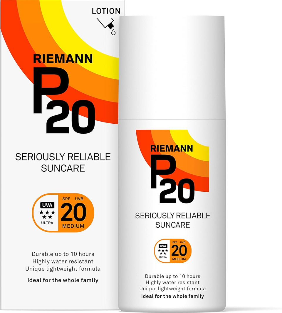 Riemann P20 Sunscreen SPF20 Lotion 200ml | Long Lasting UVA & UVB Protection for up to 10 hours | Highly Water Resistant