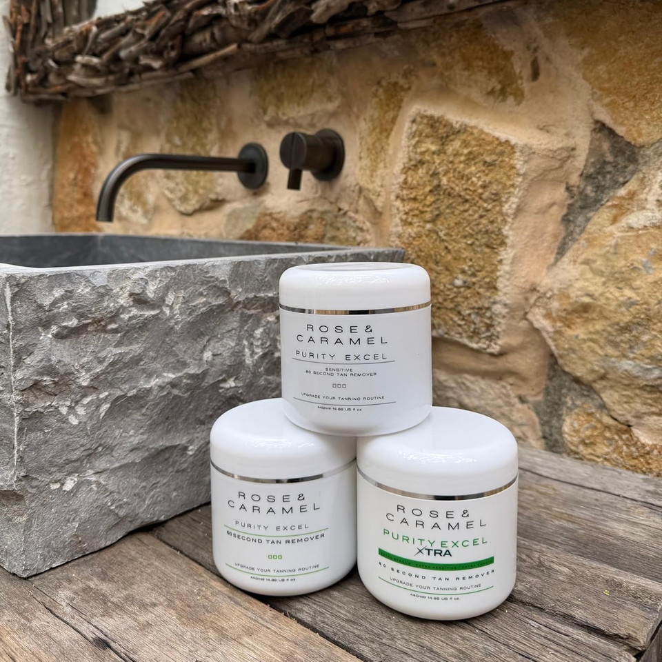 Rose & Caramel Purity Excel Xtra, 60 Second Tan Remover, Extra Sensitive, Extra Smooth, Extra Soft 440ml