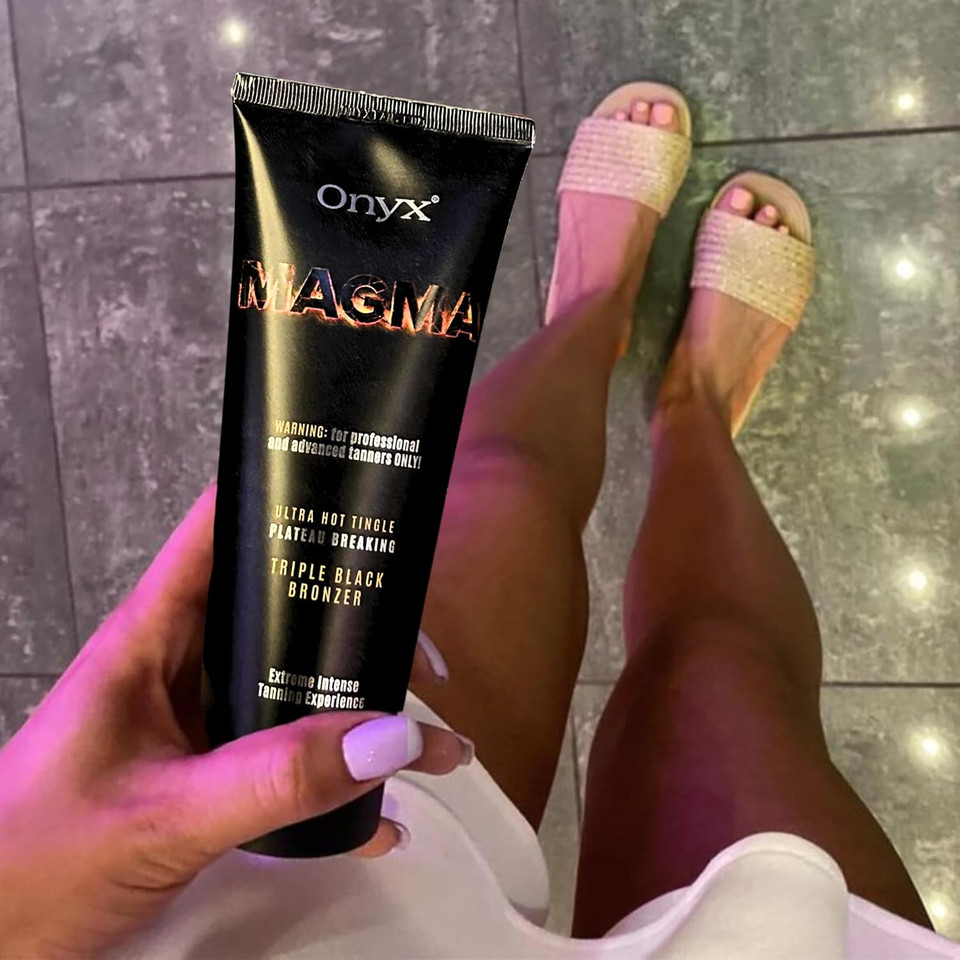 Onyx Magma Tingle Sunbed Cream | Advanced Bronzer for Ultra Dark Tan | Indoor & Outdoor Tanning Lotion with Intense Warming Effect | Hydrating Accelerator for Smooth, Lasting, and Even Results