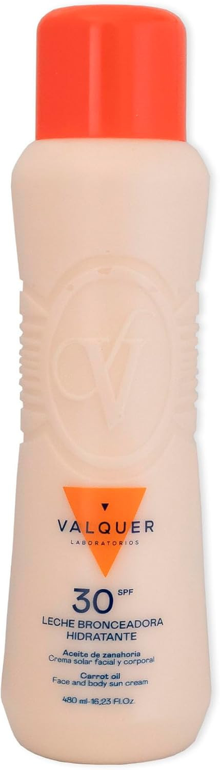 LECHE HIDRATANTE BRONCEADORA facial y corp con aceite de zanahoria SPF 30 500 ml