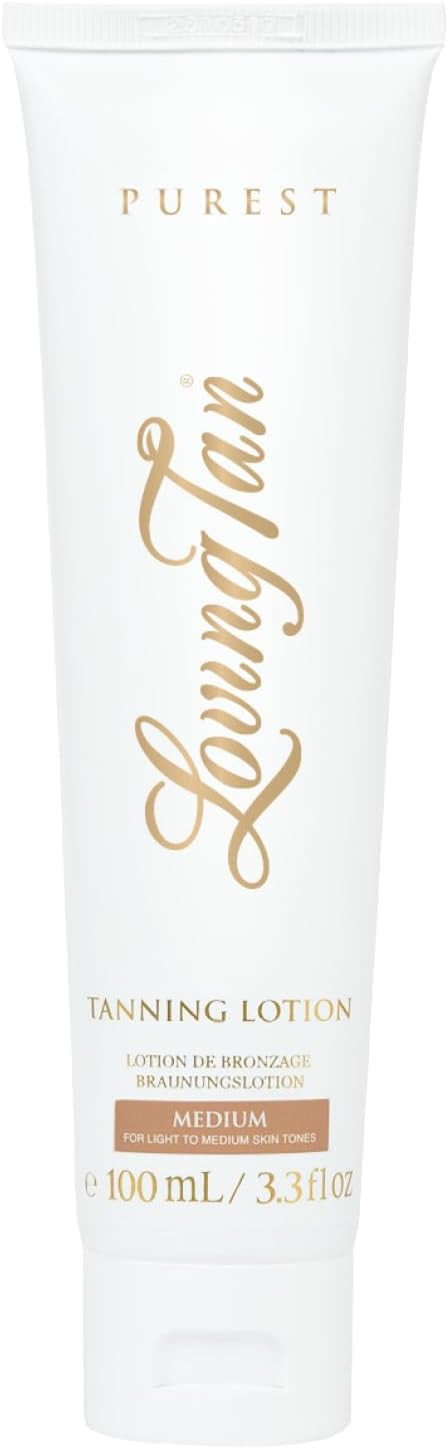 Loving Tan Purest Tanning Lotion, Dark  Sunless Tanner Made From 97% Certified Organic & Naturally Derived Ingredients, 5+ Self Tanner Applications, Cruelty Free, Vegan Friendly- 100 ml
