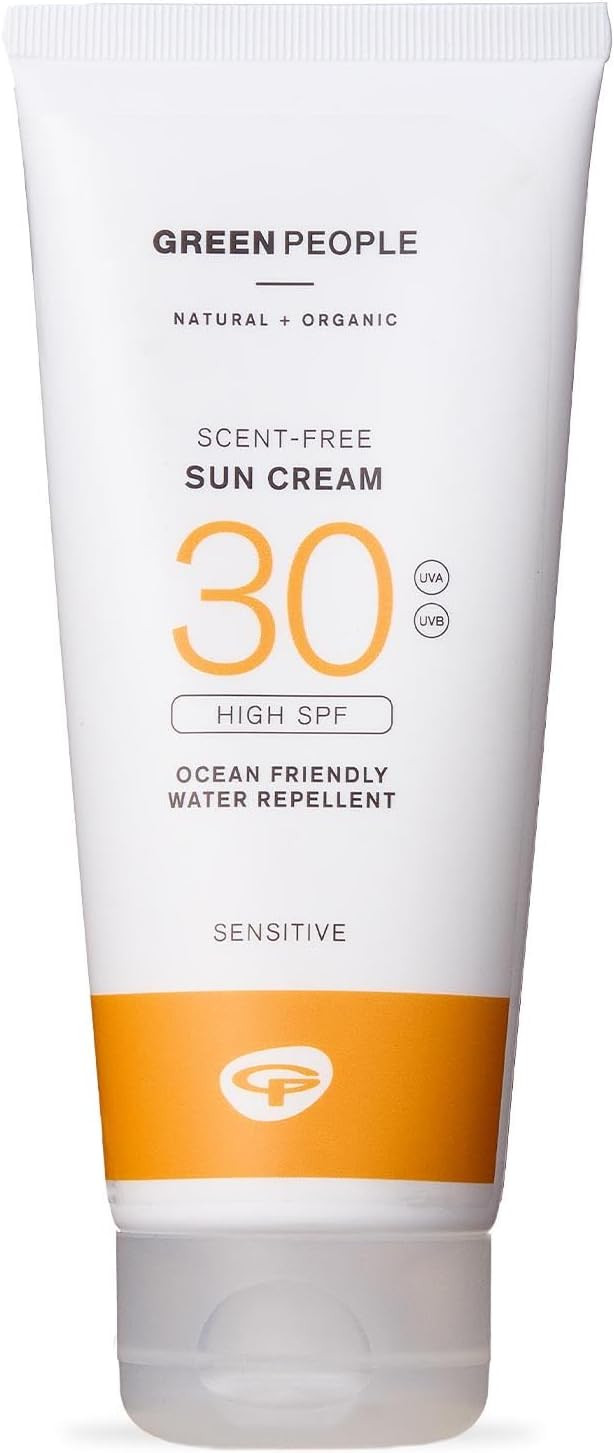 Green People Scent Free Sun Cream SPF30 - Natural Sunscreen for Face & Body - Suitable for Sensitive Skin - Non Comedogenic, Reef Safe, 200ml