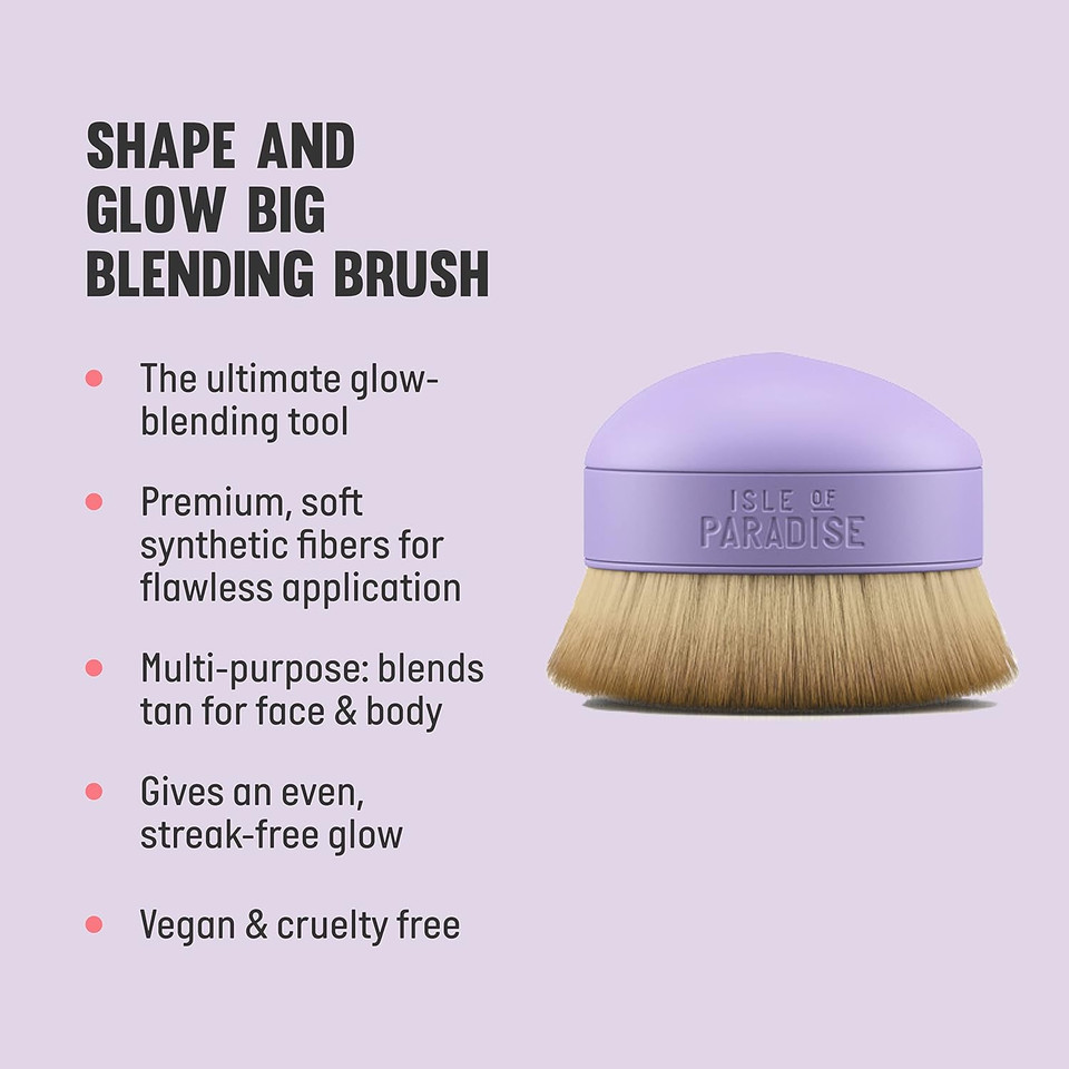 Isle of Paradise Fake Tan Set Mousse (200ml) Medium & Applicator Brush, Glow Clear Self Tanning Foam, Natural Ingredients & Vegan