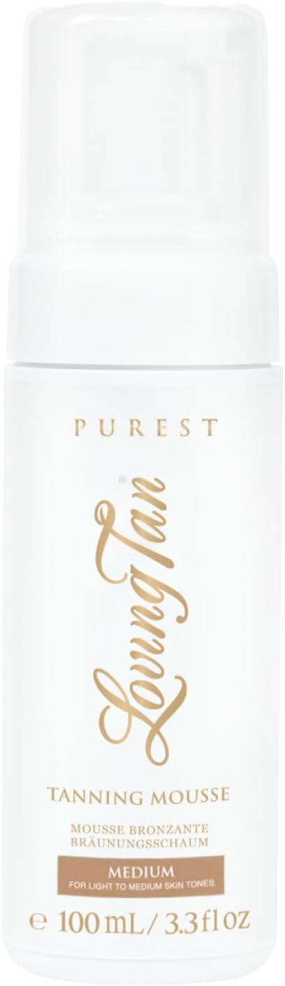 Loving Tan Purest Tanning Mousse, Medium - Sunless Tanner Made From 97% Certified Organic & Naturally Derived Ingredients - Up to 5+ Self Tan Applications Cruelty Free, Vegan Friendly - 100 ml