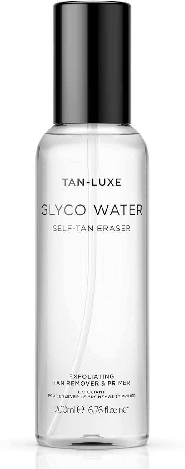 Tan Luxe GLYCO WATER Self Tan Remover, (200 ml) Gentle Glycolic Acid Self Tanning Eraser and Skin Primer, Cruelty Free & Vegan