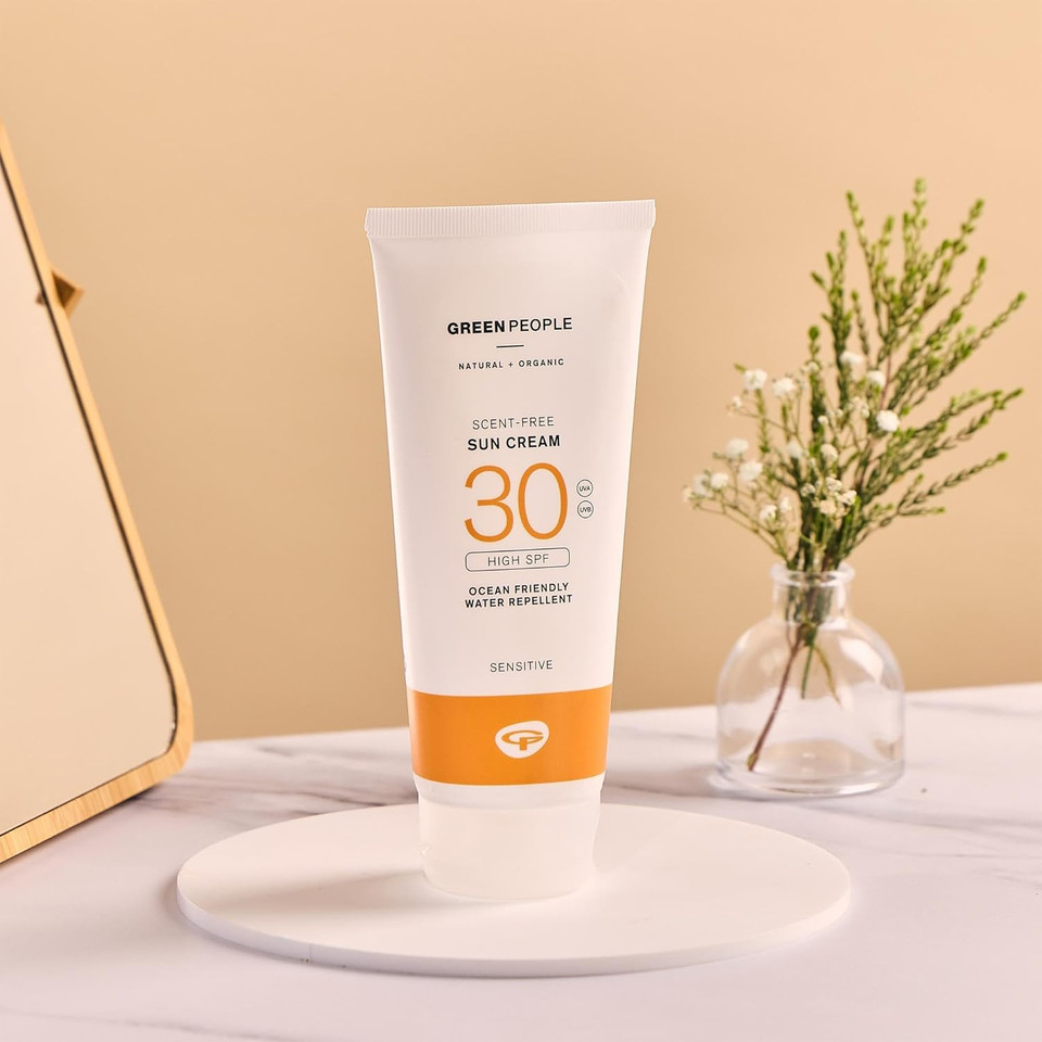 Green People Scent Free Sun Cream SPF30 + After Sun - Natural, Organic Sunscreen for Sensitive Skin - Non Greasy, Reef Safe - 2x200ml